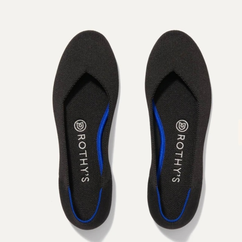 Rothy’s Rounded Toe Flat - Solid Black, Size 8